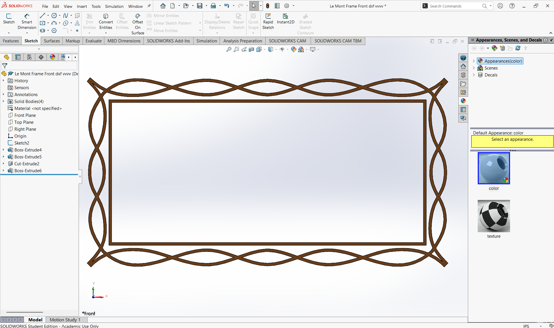 Le Mont frame CAD